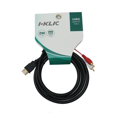Gambar I-Klic Kabel HDMI To 3 RCA - Hitam