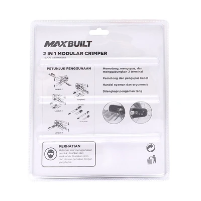 Gambar Maxbuilt Tang Crimping Modular Telepon 2 In 1 - Hitam/Merah