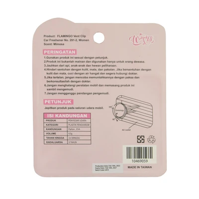 Gambar Flamingo Pengharum Mobil Vent Clip Women No. 291