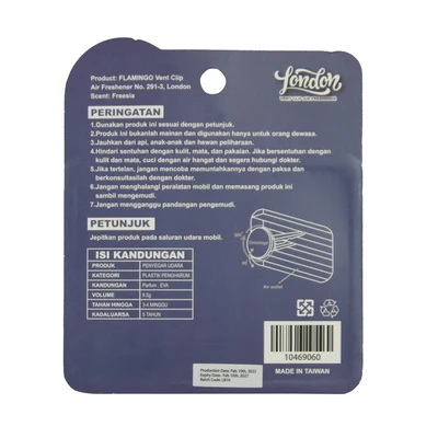 Gambar Flamingo Pengharum Mobil Vent Clip London No. 291