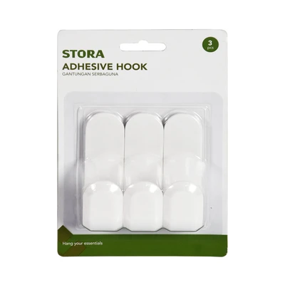 Gambar Stora Gantungan Serbaguna Permanen Slim Set 3 pcs - Putih
