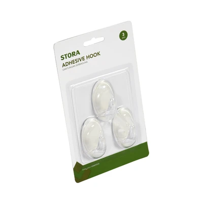 Gambar Stora Gantungan Serbaguna Permanen Oval Set 3 pcs Transparan