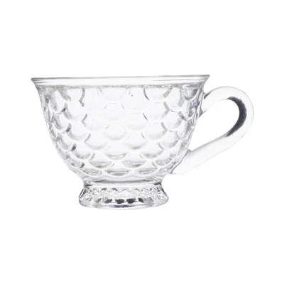 Gambar Selma Jewel Cangkir Teh Dengan Saucer Kaca 190 ml Set 6 pcs Transparan