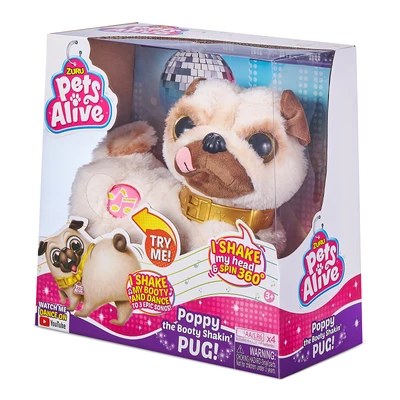 Gambar Zuru Boneka Hewan Pets Alive Pug S1 9521