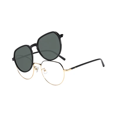 Gambar Parim Eyewear Kacamata Magnetic Round Metal - Hitam/Gold