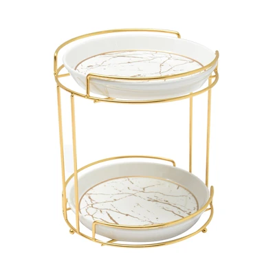 Gambar Appetite Wadah Saji Dengan Rak Round Set 3 pcs - Putih