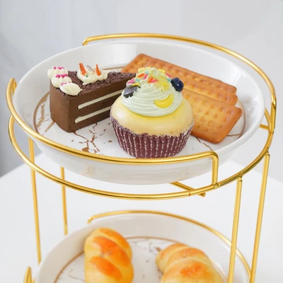 Gambar Appetite Wadah Saji Dengan Rak Round Set 3 pcs - Putih