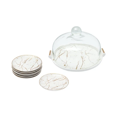 Gambar Appetite Wadah & Piring Saji Porcelain Dengan Tutup Set 8 pcs - Putih