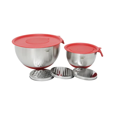 Gambar Cooking Color Set 2 Pcs Lewis Mangkuk Dengan Parutan