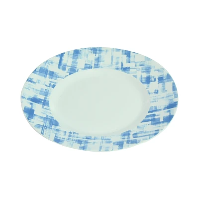 Gambar Delicia Set Perlengkapan Makan Stoneware Abstract - Biru