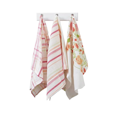 Gambar Arthome Kain Lap Dapur Katun Adenium Set 3 pcs - Pink