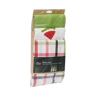 Gambar Arthome Kain Lap Dapur Katun Watermellon Set 3 pcs - Pink