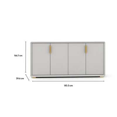 Gambar Informa Irvin Lemari Kabinet 4 Pintu High Gloss - Khaki