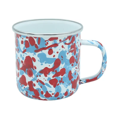 Gambar Kichero Mug Enamel Double Swirl 9 cm - Biru/Merah