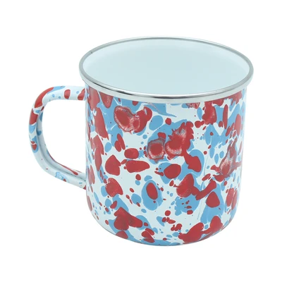 Gambar Kichero Mug Enamel Double Swirl 9 cm - Biru/Merah