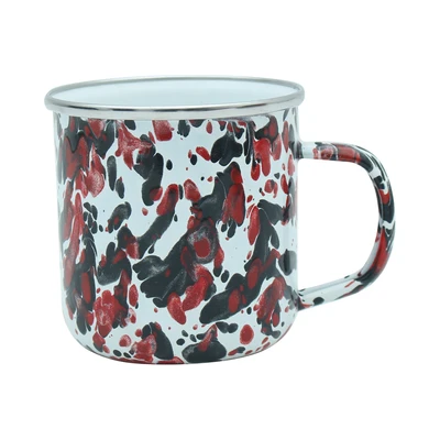 Gambar Kichero Mug Enamel Double Swirl 9 cm - Hitam/Merah