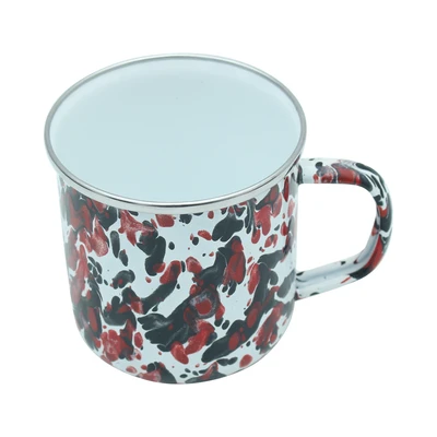 Gambar Kichero Mug Enamel Double Swirl 9 cm - Hitam/Merah