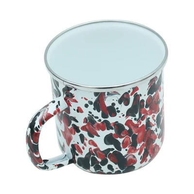 Gambar Kichero Mug Enamel Double Swirl 9 cm - Hitam/Merah