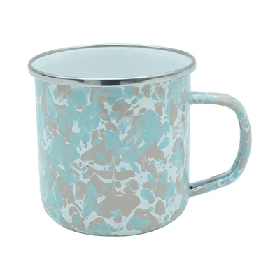 Gambar Kichero Mug Enamel Double Swirl 9 cm - Cokelat/Biru