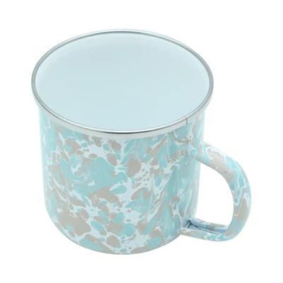 Gambar Kichero Mug Enamel Double Swirl 9 cm - Cokelat/Biru