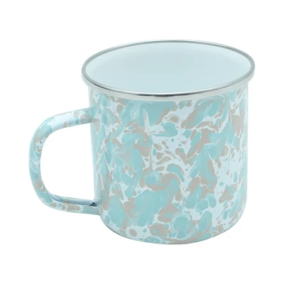Gambar Kichero Mug Enamel Double Swirl 9 cm - Cokelat/Biru