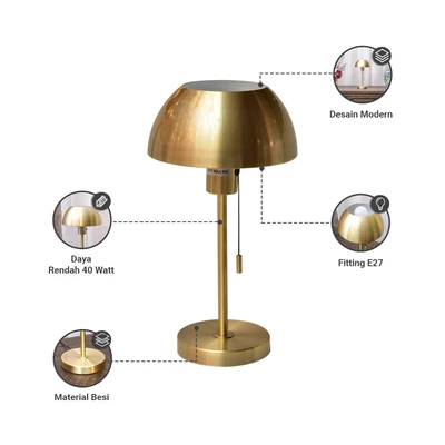 Gambar Informa Gusto Lampu Meja E27 - Brass