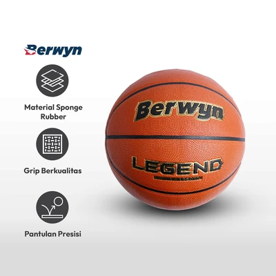 Gambar Berwyn Ukuran 7 Bola Basket Sweat Absorb Laminated Pu - Cokelat