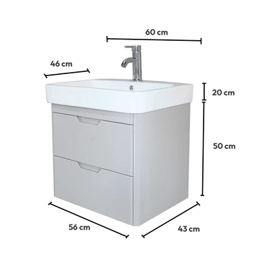 Gambar Informa Harley Kabinet Kamar Mandi - Abu-Abu/Putih
