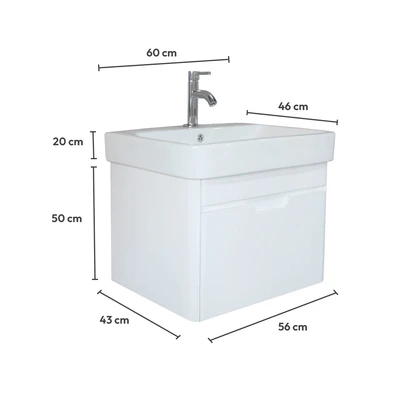 Gambar Informa Harley Kabinet Kamar Mandi - Putih Gloss