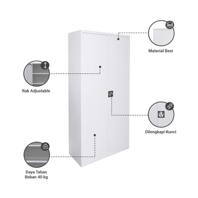 Gambar Informa Lemari Arsip Kantor Metal 2 Pintu High - Putih