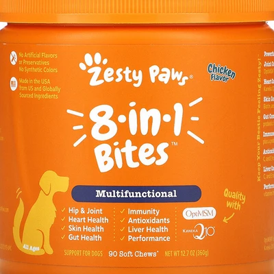 Gambar Zesty Paws 360 Gr Vitamin Anjing Bites 8 In 1 Chicken