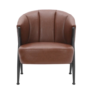 Gambar Informa Yawata Kursi Lounge Kulit 1 Seater - Cokelat