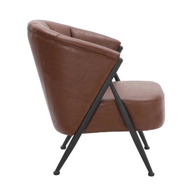 Gambar Informa Yawata Kursi Lounge Kulit 1 Seater - Cokelat