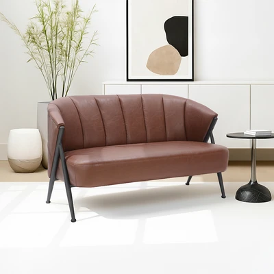 Gambar Informa Yawata Kursi Lounge Kulit 2 Seater - Cokelat