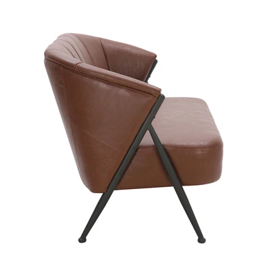 Gambar Informa Yawata Kursi Lounge Kulit 2 Seater - Cokelat
