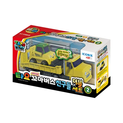 Gambar Tayo Play & Minicar Friends Special Flat Truck & Bulldozer V2 - Kuning