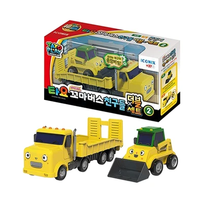 Gambar Tayo Play & Minicar Friends Special Flat Truck & Bulldozer V2 - Kuning