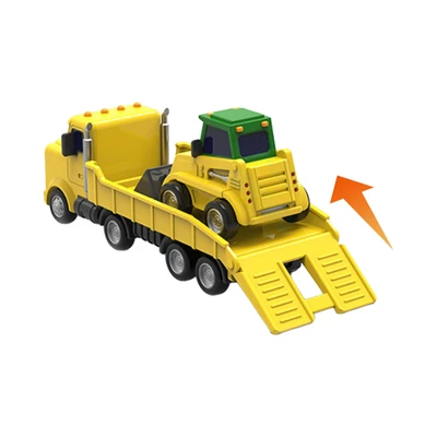 Gambar Tayo Play & Minicar Friends Special Flat Truck & Bulldozer V2 - Kuning