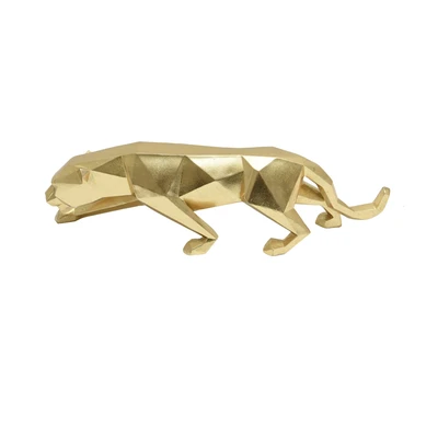 Gambar Informa Patung Miniatur Macan Tutul 13 cm - Gold