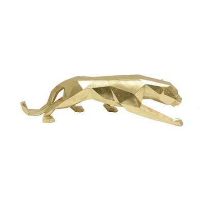 Gambar Informa Patung Miniatur Macan Tutul 13 cm - Gold