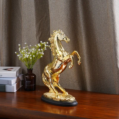 Gambar Informa Patung Miniatur Kuda Rearing 36.5 cm - Gold