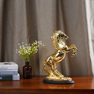 Gambar Informa Patung Miniatur Kuda Rearing 36.5 cm - Gold