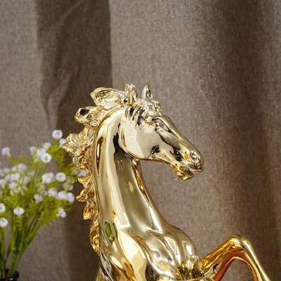 Gambar Informa Patung Miniatur Kuda Rearing 36.5 cm - Gold