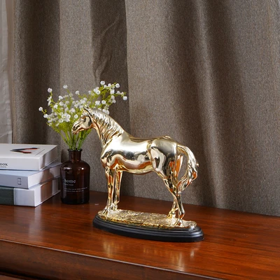 Gambar Informa Patung Miniatur Kuda 26 cm - Gold