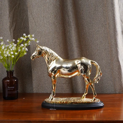 Gambar Informa Patung Miniatur Kuda 26 cm - Gold