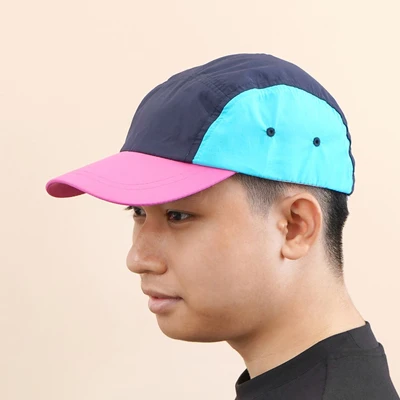 Gambar Ataru Topi Baseball Nilon Patches - Biru/pink