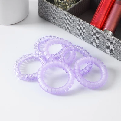 Gambar Ataru Ikat Rambut Spiral Dengan Kotak Set 6 pcs - Ungu