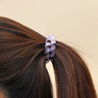 Gambar Ataru Ikat Rambut Spiral Dengan Kotak Set 6 pcs - Ungu