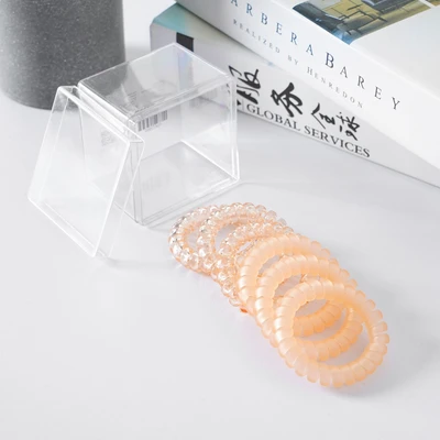 Gambar Ataru Ikat Rambut Spiral Dengan Kotak Set 6 pcs - Peach