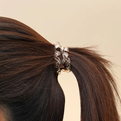 Gambar Ataru Ikat Rambut Spiral Dengan Kotak Set 6 pcs - Peach